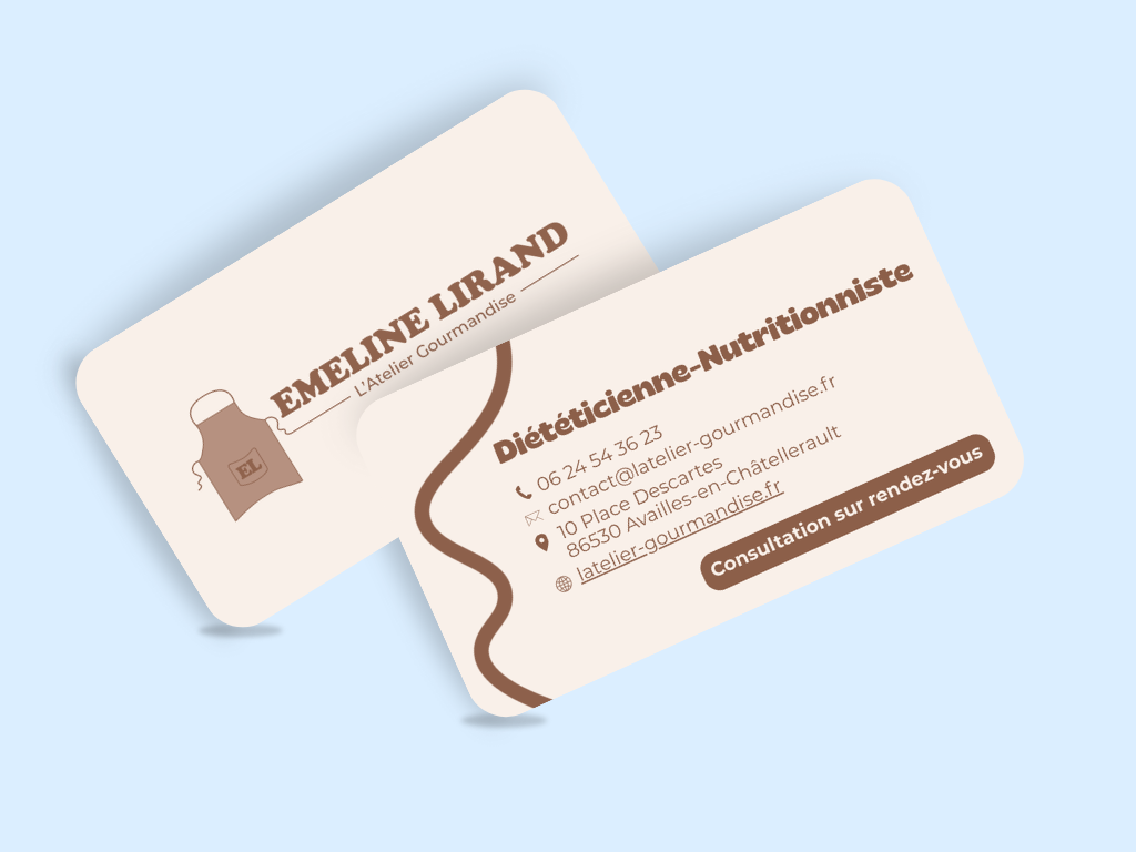 Cartes de visite L'Atelier Gourmandise - Emeline LIRAND