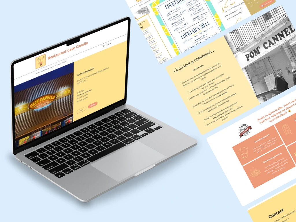 Creation site internet pour restaurant Case Canella Buxerolles