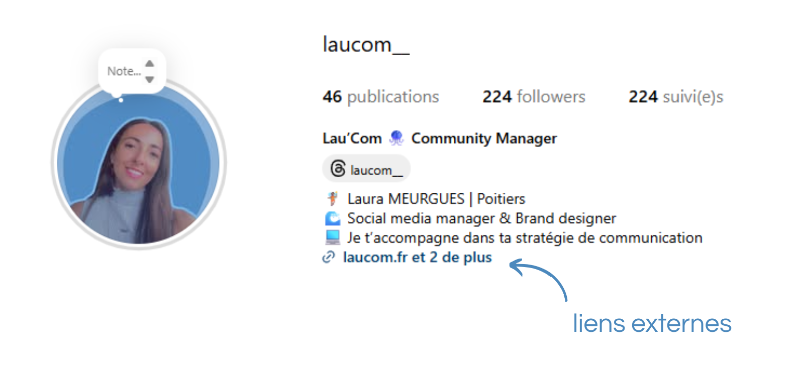 Liens externes sur le profil Instagram