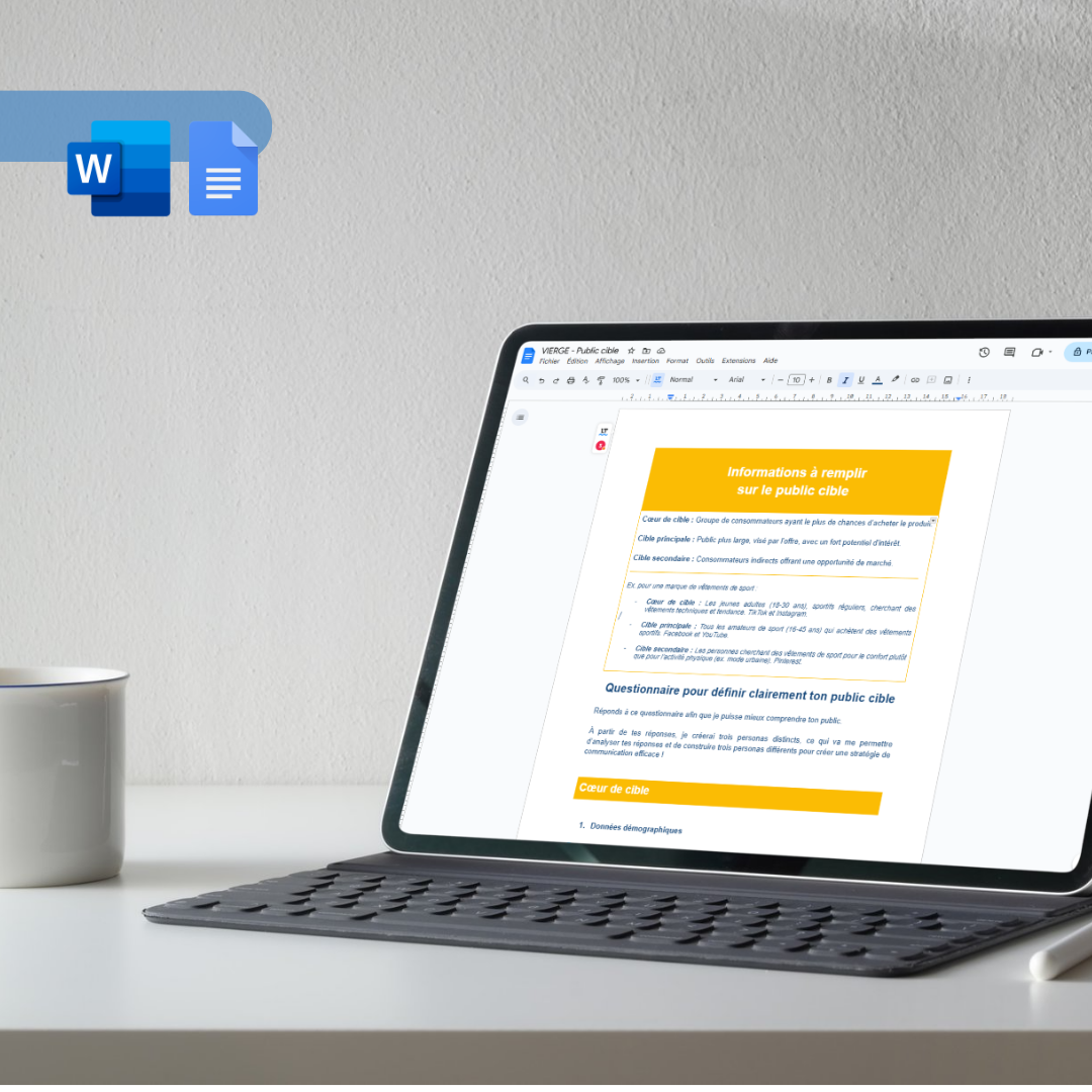 Questionnaire public cible - Compatible Word et Google Doc